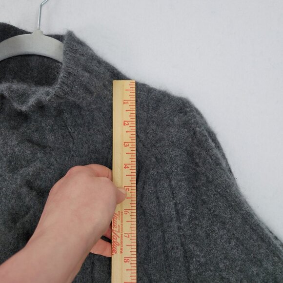 Michelle Smith Sweater Womens Medium Gray Stacey Cable Knit Cashmere Turtle Neck - Picture 4 of 11